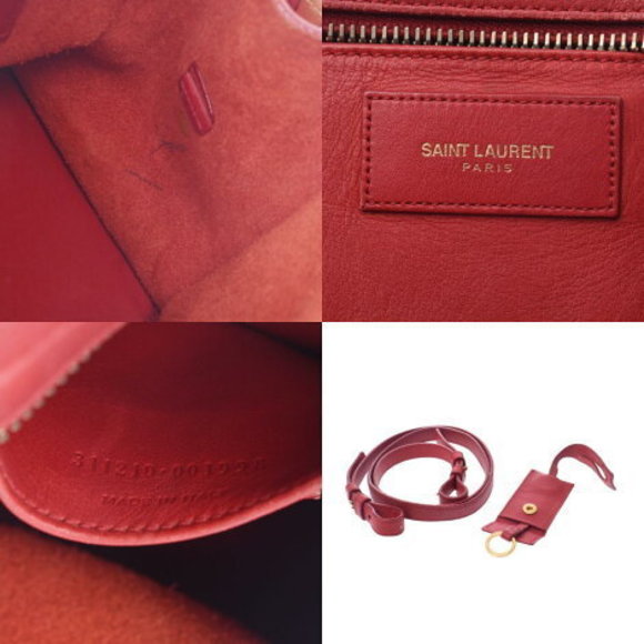 SAINT LAURENT Petit Cabas bag red calf handbag - Picture 11 of 12